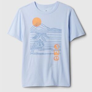 Gap kids graphic tee. Light blue. S (6-7). NWT